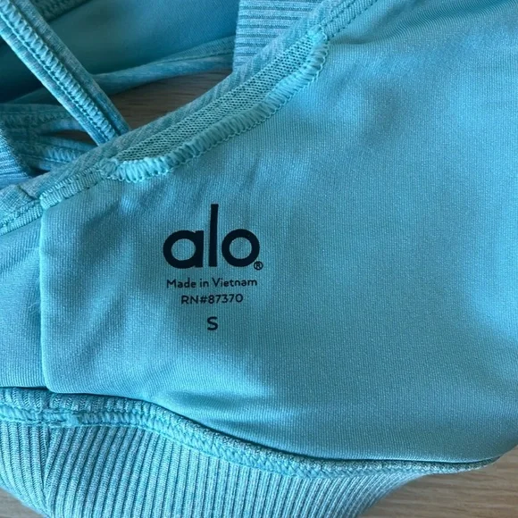 Alo Yoga Alosoft Lavish Bra Blue Quartz Heather Small - Picture 8 of 8